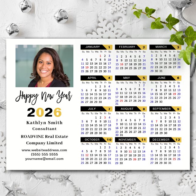 2026 Calendar Black Gold Business Photo Magnetic (Creator Uploaded)