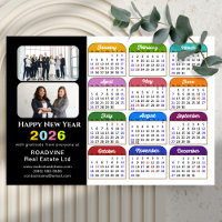 2026 Calendar Business 2 Photo US Holiday Magnetic