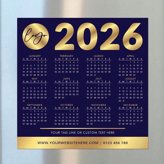 2026 Calendar Business Logo Navy & Gold Corporate (Creator Uploaded)