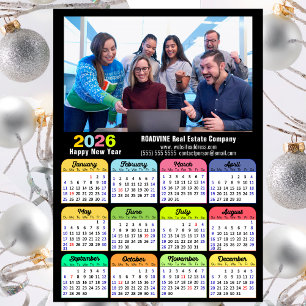 2026 Calendar Business Photo Modern Black Magnetic