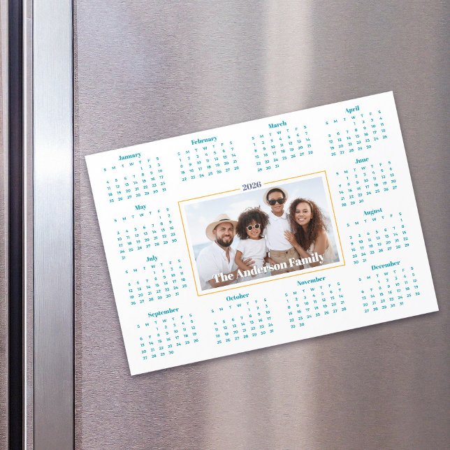 2026 Calendar Custom Photo Family Keepsake Magnet (Creator Uploaded)