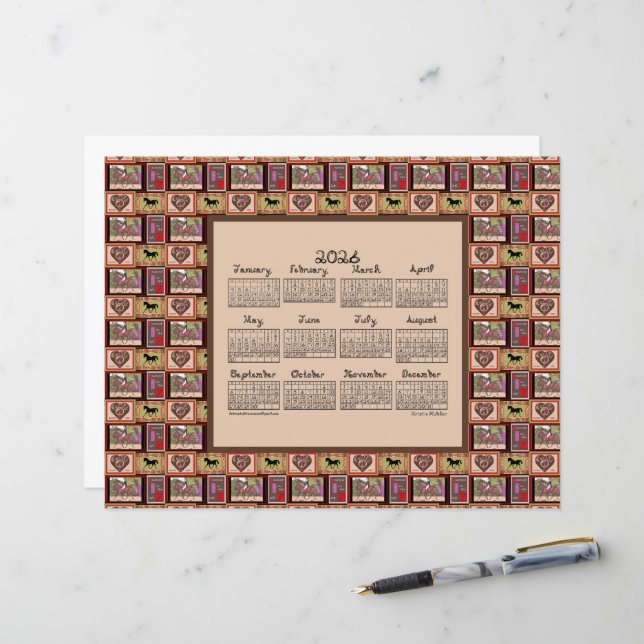 2026 Calendar Dressage Horse Collage (Front/Back In Situ)