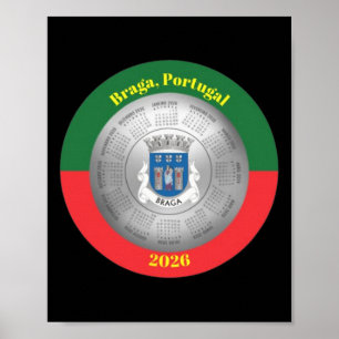 2026 Calendar Fans Silver City Crest Braga Portuga Poster