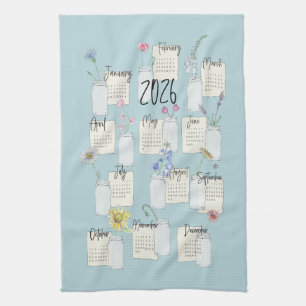2026 Calendar Kitchen Tea Towel