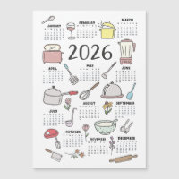2026 Calendar kitchen Utensils