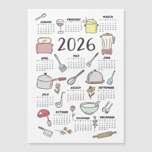 2026 Calendar kitchen Utensils