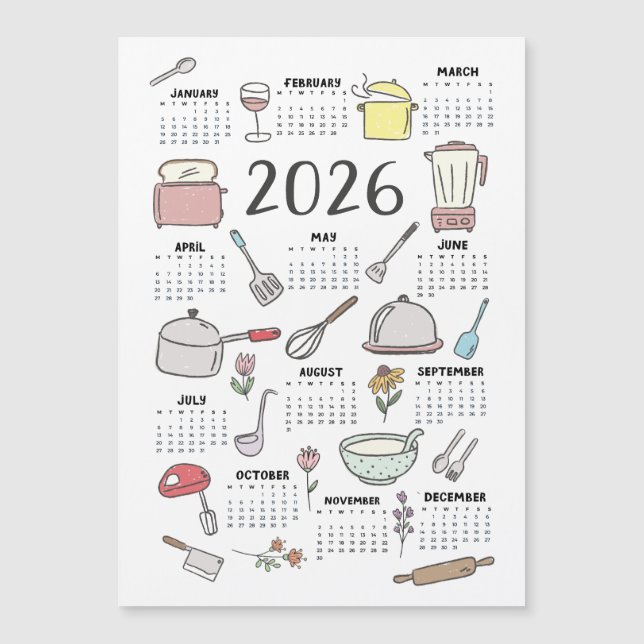 2026 Calendar kitchen Utensils (Front)