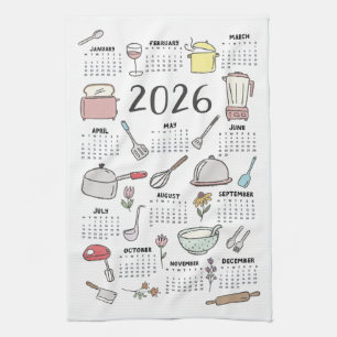 2026 Calendar kitchen Utensils Kitchen Towel