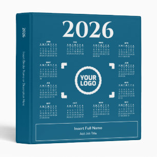 2026 Calendar Logo Personalized Business Binder