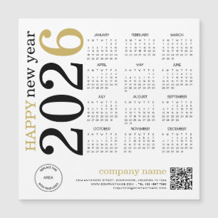 2026 Calendar Logo QR Code Happy New Year