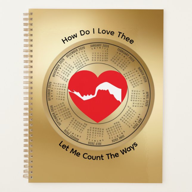 2026 Calendar Lovers' How Do I Love Thee Planner (Front)