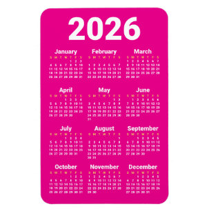 2026 Calendar Magnet Custom colours