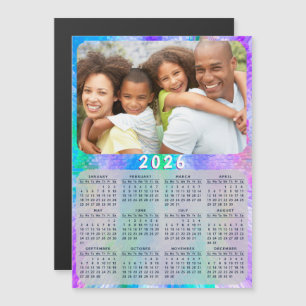 2026 Calendar Magnet Family Photo Holographic