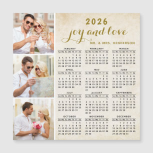 2026 Calendar Magnet for Fridge Custom Photo Beige