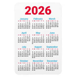 2026 Calendar Magnet | Theme: Chicago flag colours