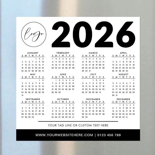 2026 Calendar Minimalist Modern Simple Custom Logo (Creator Uploaded)