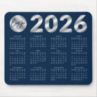 2026 Calendar Navy Blue & Silver Company Logo