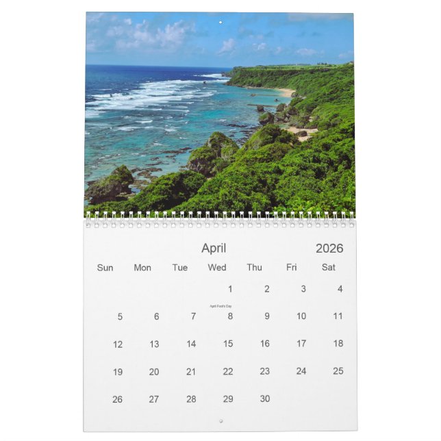 2026 Calendar Ocean Views  (Apr 2026)