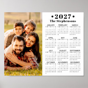 2026 Calendar One Photo Personalized Poster