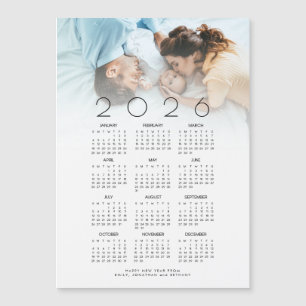 2026 Calendar Photo New Baby Happy New Year