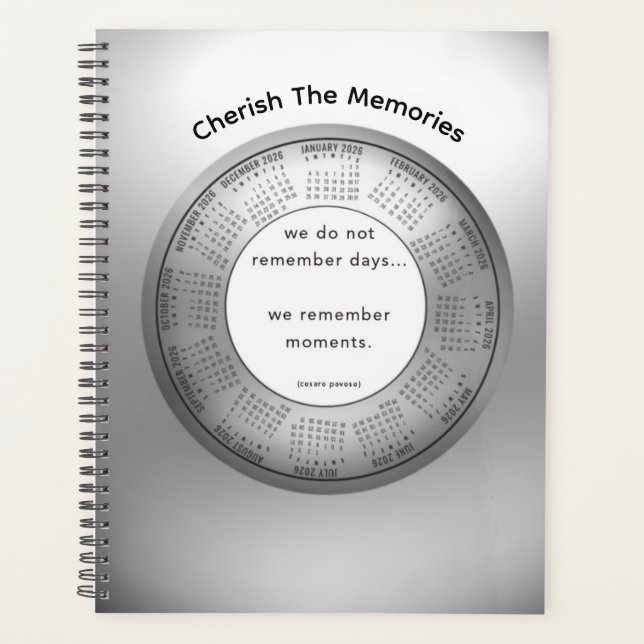 2026 Calendar Planner quote We Remember Moments (Front)