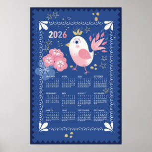2026 Calendar Poster Bird