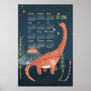 2026 Calendar Poster Brachiosaurus