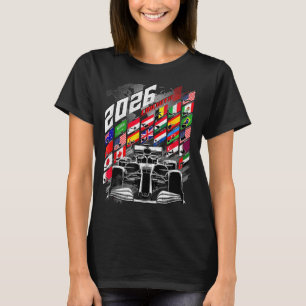 2026 Calendar Racing Circuit Schedule Places  T-Shirt