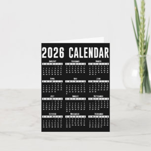 2026 Calendar Shirt 26 Calendar 2026  Card