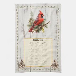 2026 Calendar Towel Cardinal