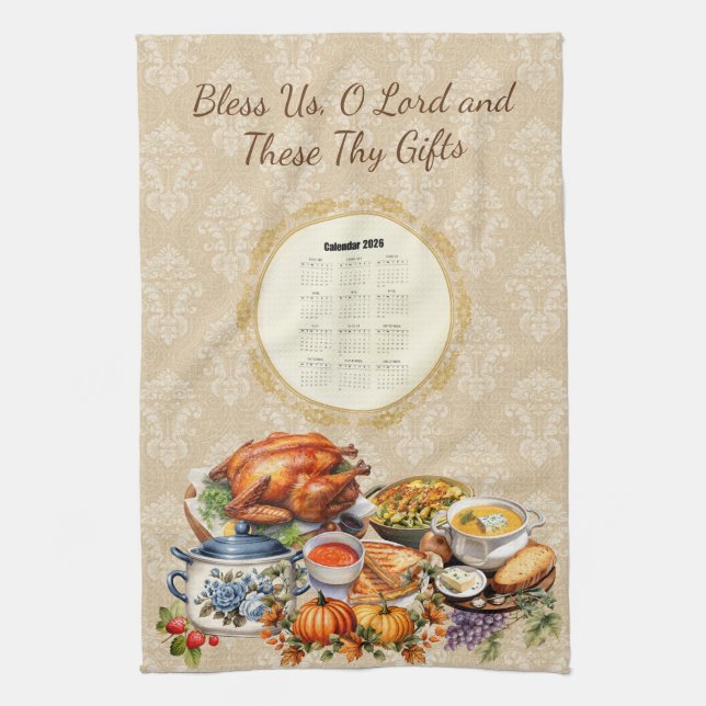 2026 Calendar Towel Grace Bless Us O Lord (Vertical)