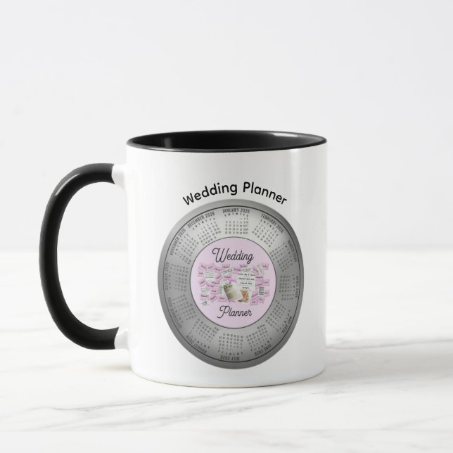 2026 Calendar Wedding Planner Coffee Tea Mug (Left)