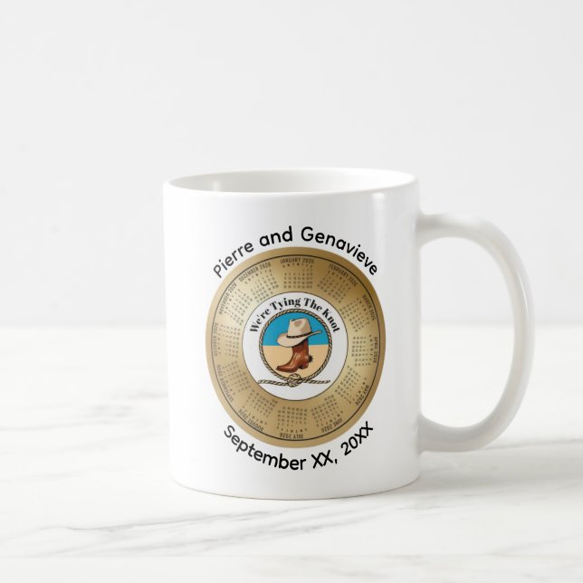 2026 Calendar We're Tying The Knot Coffee Mug (Right)