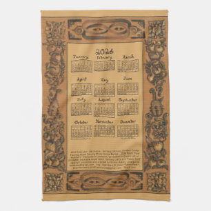 2026 Calendar Windsor Castle Onspired Woodwork Kitchen Towel