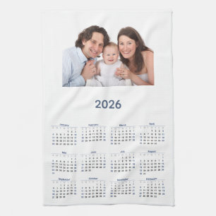 2026 Calendar with Custom Photo Kitchen Towel