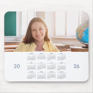 2026 Calendar with Custom Photo  Mouse Pad