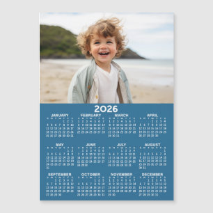 2026 Calendar with Photo - Year View Magnetic Card