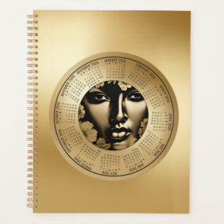 2026 Calendar Woman's Gold Face Planner