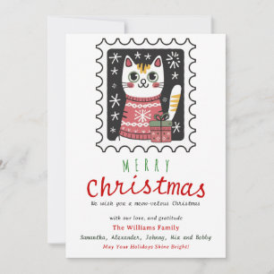 2026 Calendar Xmas Cat Merry Christmas Calendar Holiday Card