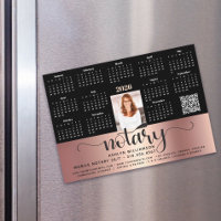 2026 Calendrier Notaire Cuivre noir QR Code Magnet
