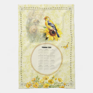 2026 Calendrier Serviette Jaune Goldfinch