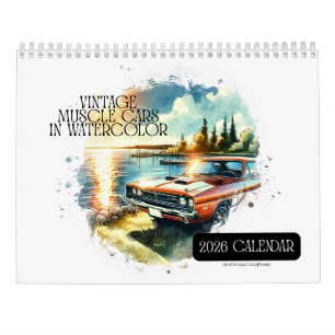 2026 Calendrier Voitures Musculaires Vintages en A