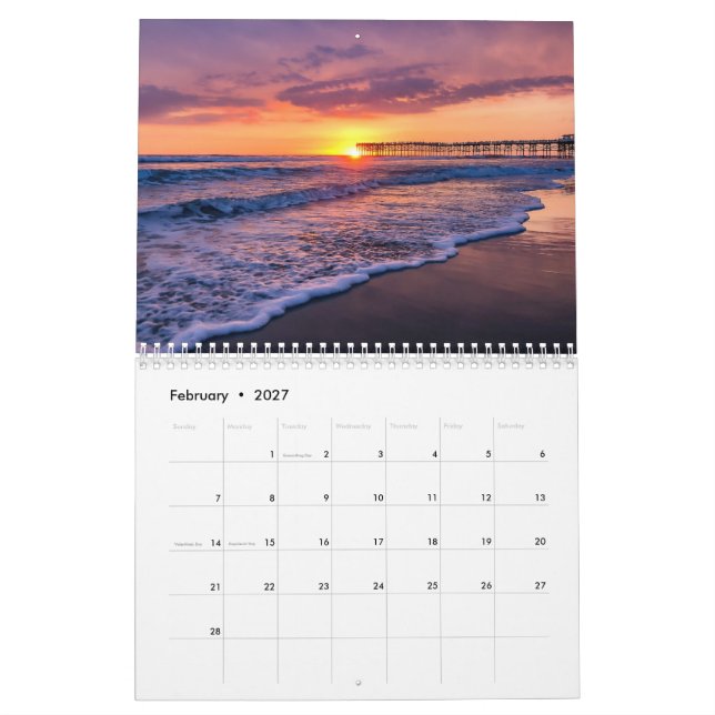 2026 California Sunset Calendar (Feb 2027)