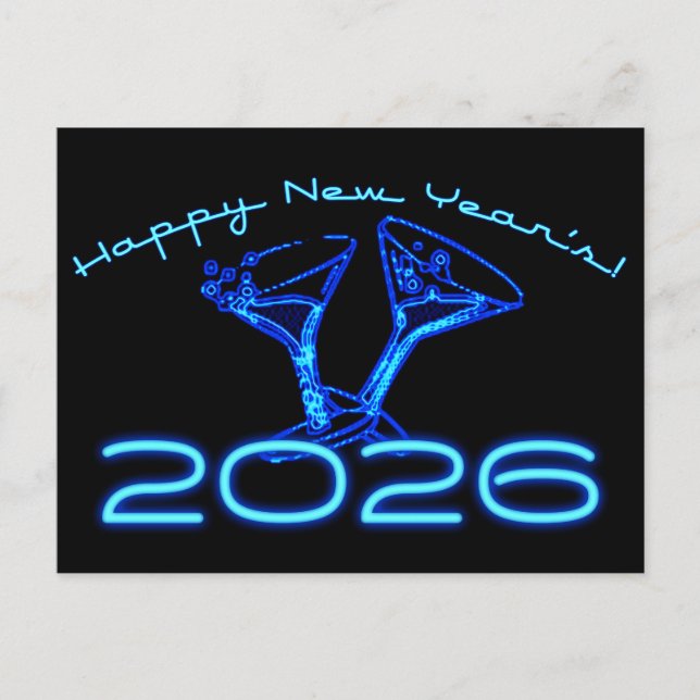 2026 champagne cheers nye postcard (Front)