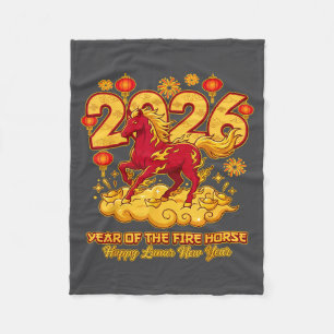 2026 Chinese New Year Of The Horse Lunar Zodiac  Fleece Blanket