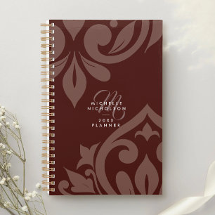2026 Classic Damask Chic Typography Monogrammed Planner