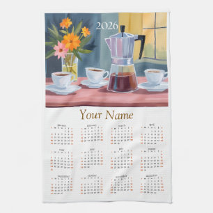 2026 Coffee Lovers KItchen Tea Towel Calendar