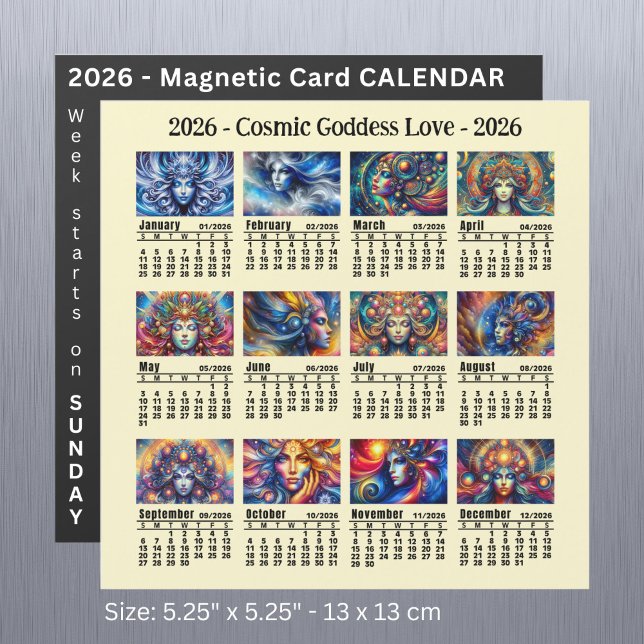 2026 Custom Cosmic Goddess Calendar Sunday start (Creator Uploaded)