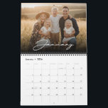 2026 Custom Family Photo Modern Elegant Script  Calendar<br><div class="desc">Showcase your favorite memories all year long with this 2026 Modern Elegant Script Custom Family Photo Calendar. A chic, contemporary keepsake designed for families who love blending meaningful moments with modern style. Each month includes a fully customizable photo space, making it easy to highlight your most cherished snapshots, from family...</div>