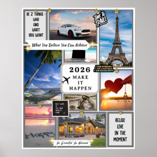 2026 Custom Law of Attraction Vision Board Goal Poster